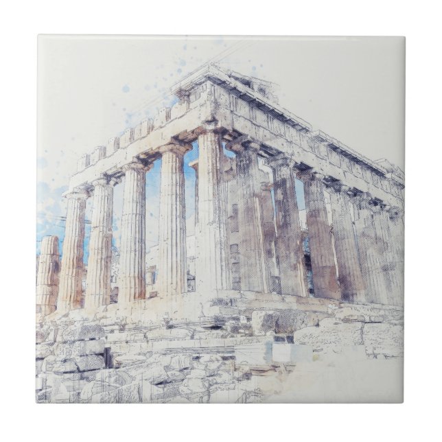 Ancient Sites Parthenon in Athens, Greece Tile (Front)
