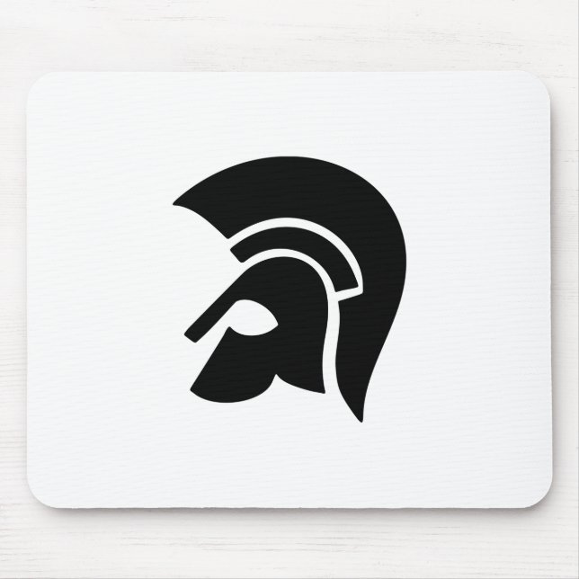 Ancient Spartan Soldier Helmet Black Mouse Pad (Front)