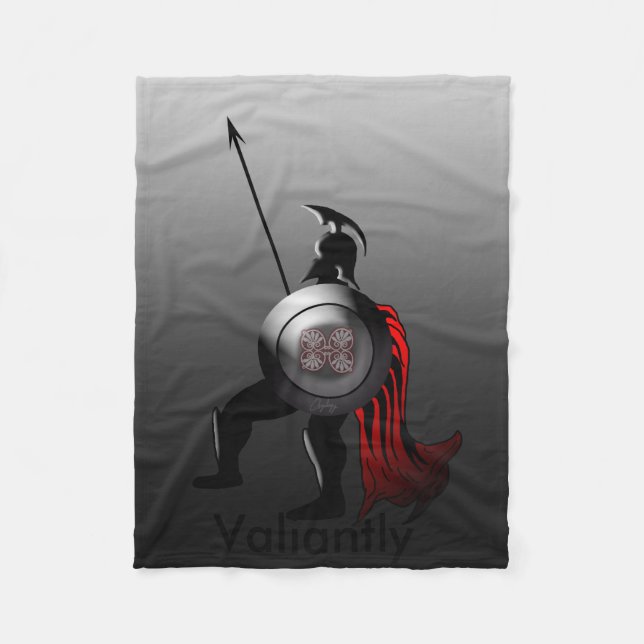 Ancient Spartan Warrior Fleece Blanket (Front)