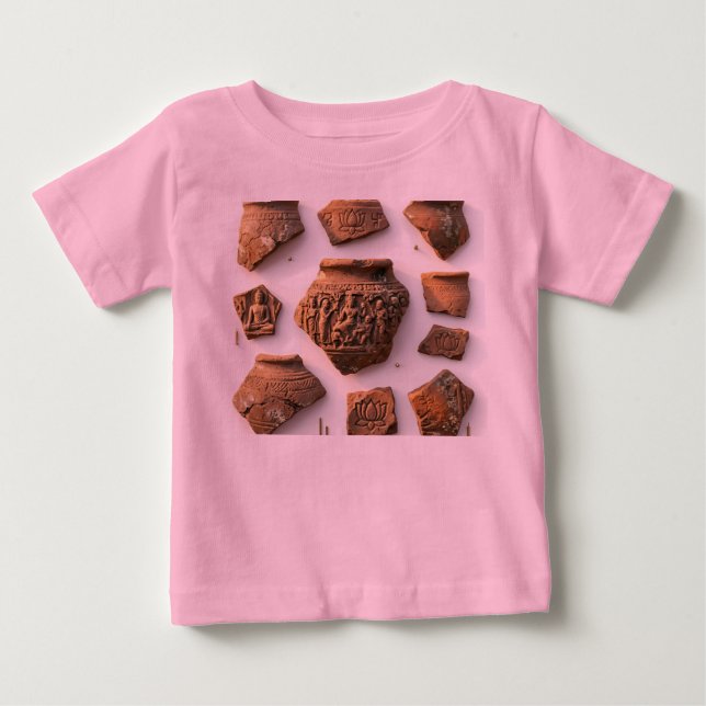 Ancient Stone Artefact Pattern Baby Tee (Front)