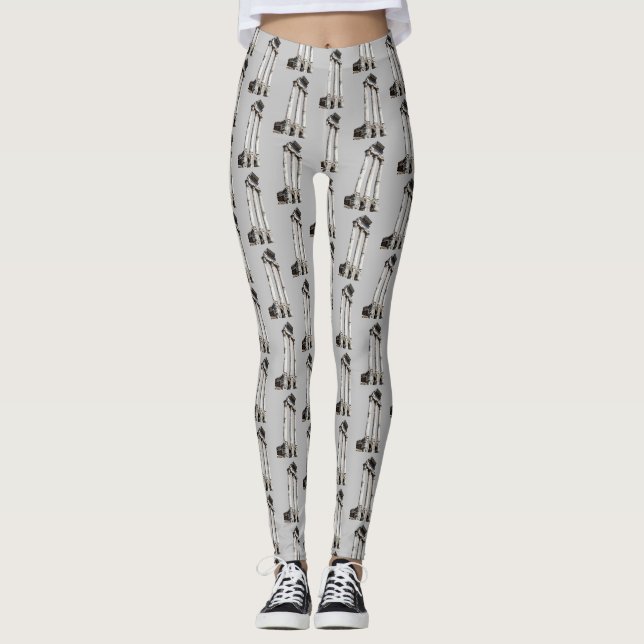 Ancient stone columns on gray leggings (Front)