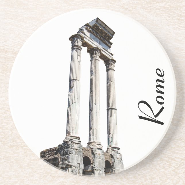 Ancient stone columns square coaster (Front)