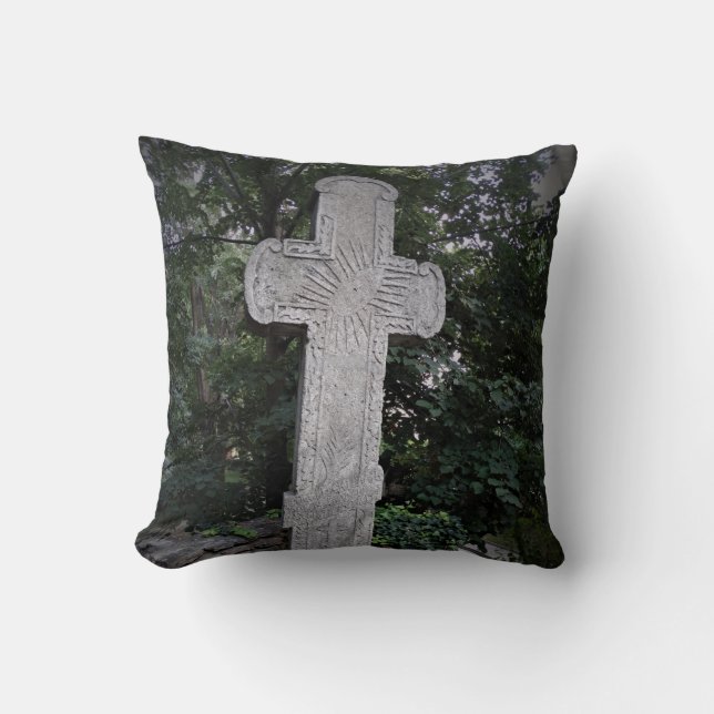 Ancient Stone Cross Photo Cushion (Front)