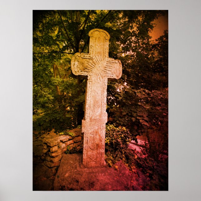 Ancient Stone Cross Photo Poster (Front)