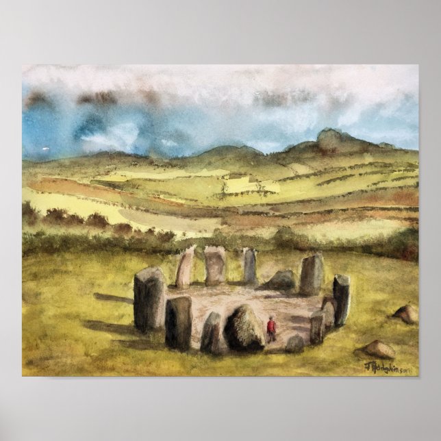 Ancient Stones, Ireland,  Watercolour,     poster (Front)