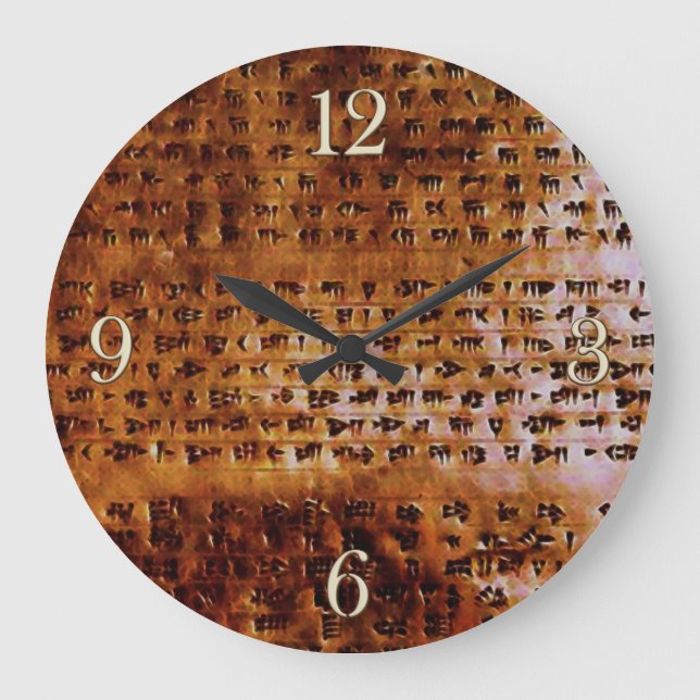 Ancient Sumerian Cuneiform Designer Clock (Front)