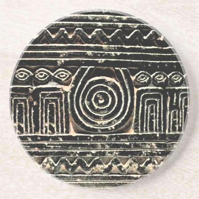 Ancient Sumerian Mesopotamian Pattern Coaster (Front)