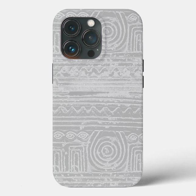 Ancient Sumerian Mesopotamian Pattern Grey Case-Mate iPhone Case (Back)