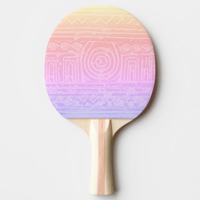 Ancient Sumerian Mesopotamian Pattern Pink Ping Pong Paddle (Front)