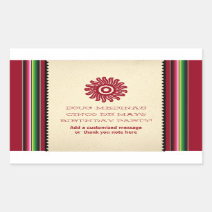 Ancient Sun Mexican Serape Rectangular Sticker