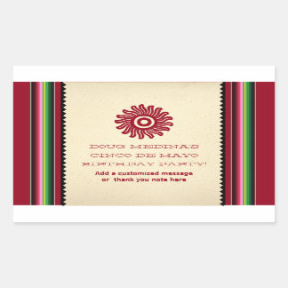 Ancient Sun Mexican Serape Rectangular Sticker