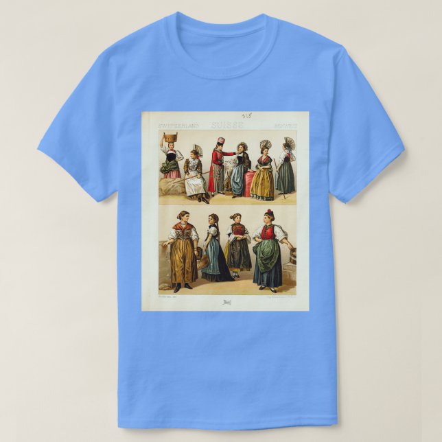 Ancient Swiss fashion and lifestyle 18th century H T-Shirt (Design Front)