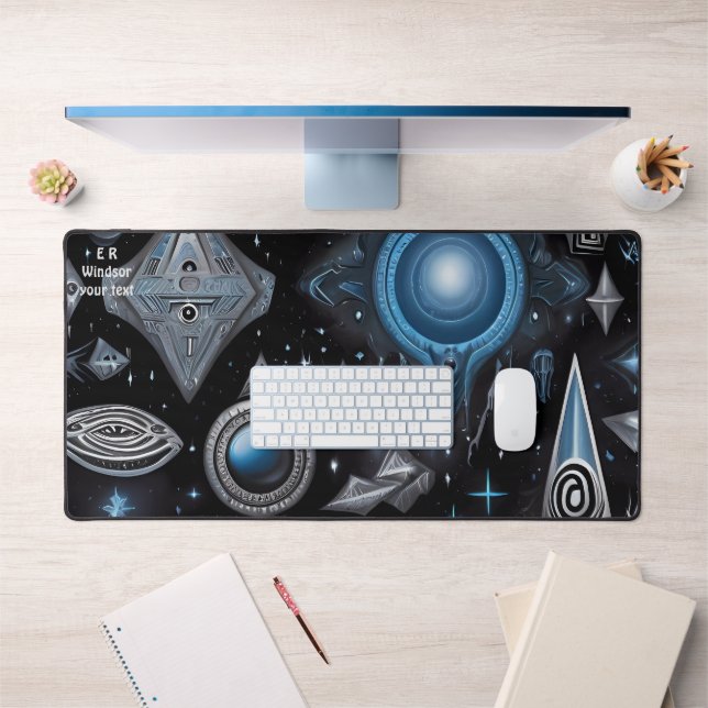 Ancient symbols in vibrant Abstract Design Desk Mat (Office 1)