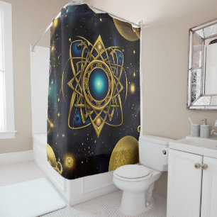 Ancient symbols pattern in vibrant Abstract Design Shower Curtain
