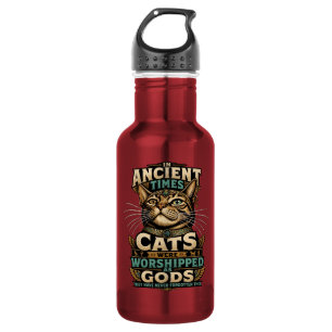 Ancient Tabby Cat Attitude 532 Ml Water Bottle