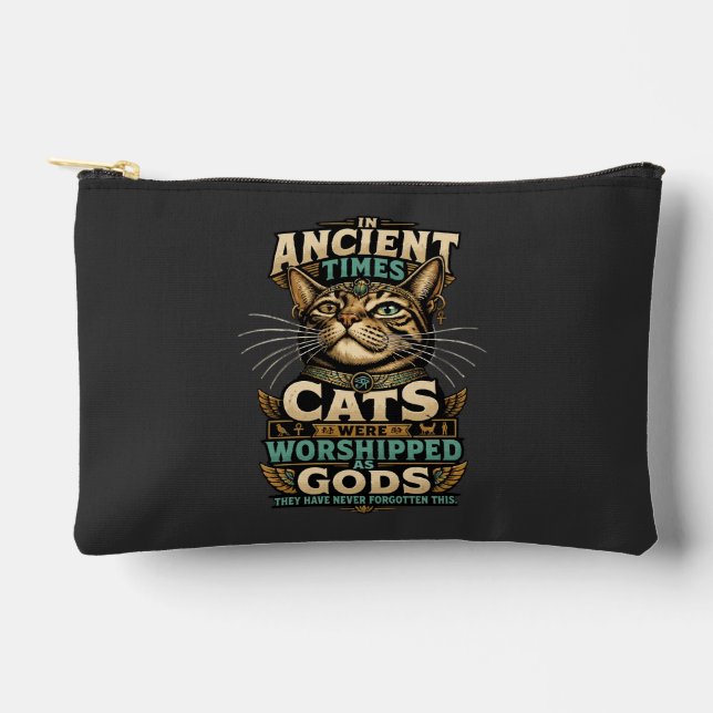 Ancient Tabby Cat Attitude Accessory Pouch (Front)