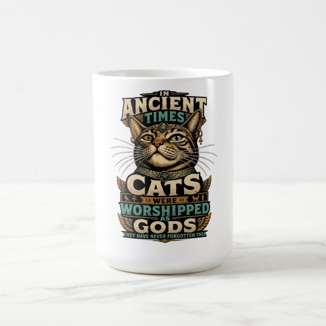 Ancient Tabby Cat Attitude Coffee Mug (Center)