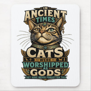 Ancient Tabby Cat Attitude Mouse Pad