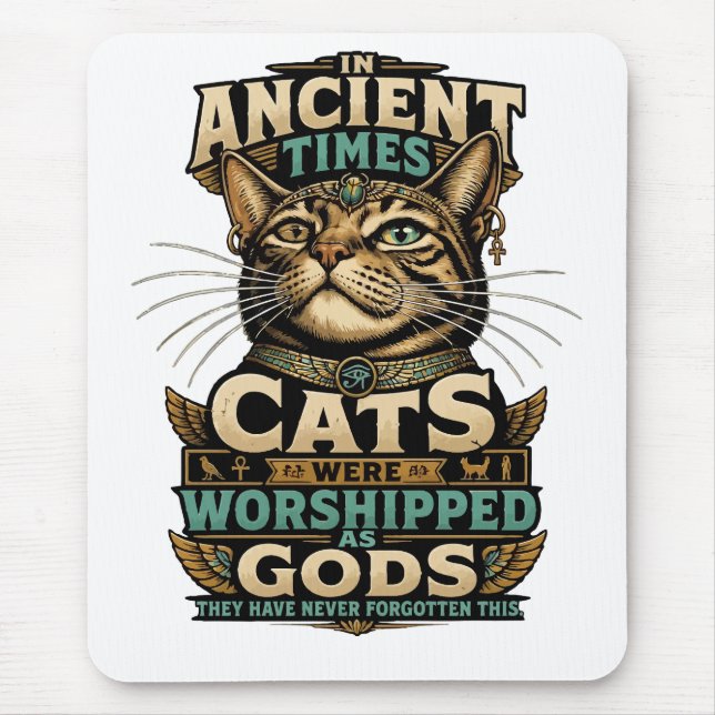 Ancient Tabby Cat Attitude Mouse Pad (Front)