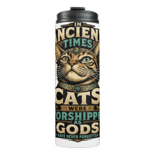 Ancient Tabby Cat Attitude Thermal Tumbler
