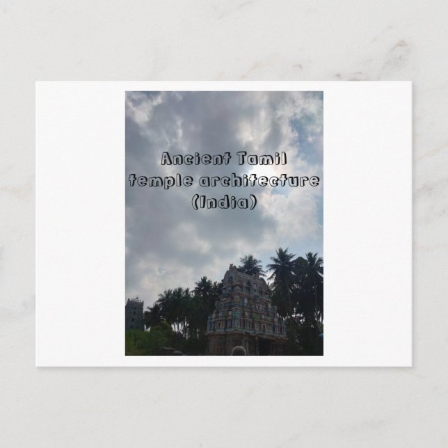 Ancient Tamil temple architecture (India) Postcard (Front)