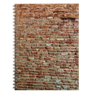Ancient Textured Brick Wall of Lal Killa Indiaaged Notebook