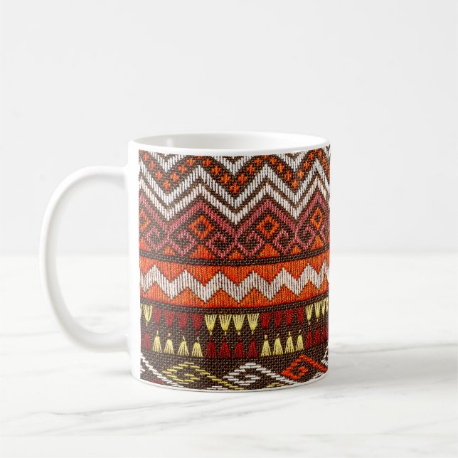 Ancient Thai handcraft, peruvian rug. Coffee Mug (Left)