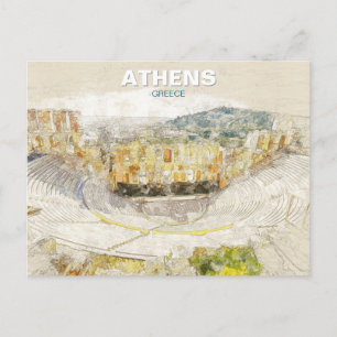 Ancient Theater of Athens Greece  Postcard