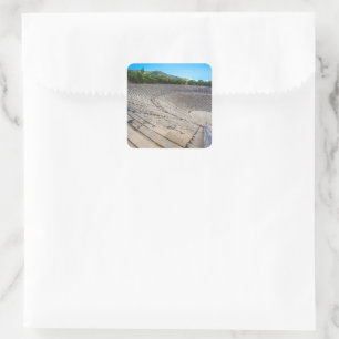 ancient theatre in Epidaurus, Argolida, Greece Square Sticker