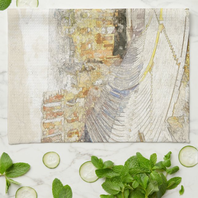 Ancient Theatre of Athens Greece Kitchen Towel  (Folded)