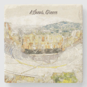 Ancient Theatre of Herodion Stone Coaster – Athens