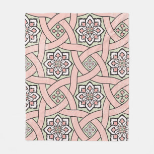Ancient tile ornamental background,  seamless patt fleece blanket