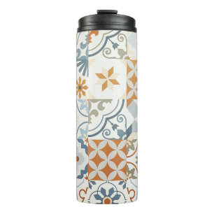 Ancient Tiles: Textured Background Pattern Thermal Tumbler