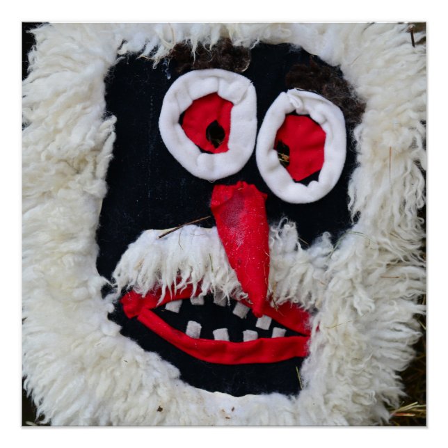 ancient traditional romanian dacian pagan mask fol poster (Front)