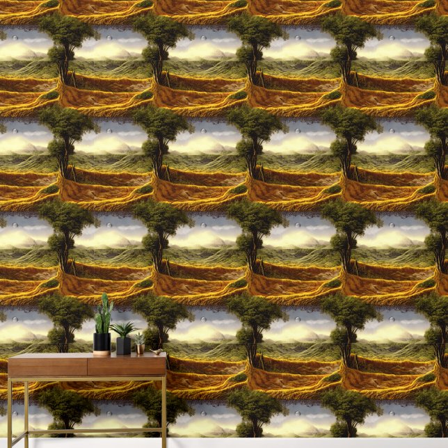 Ancient tree landscape wallpaper (Hallway)