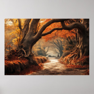 Ancient Tree Mystic Serene Landscape Poster