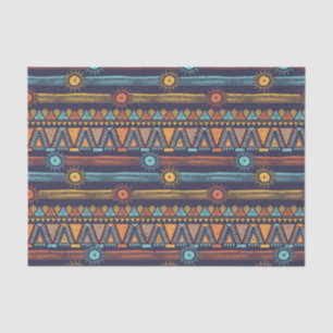 Ancient Tribal Pattern with Sun, Nature Elements Tissue Paper