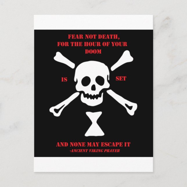 Ancient Viking Prayer...Fear Not Death Postcard (Front)