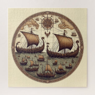 Ancient Viking Sailing Ships 3 Jigsaw Puzzle