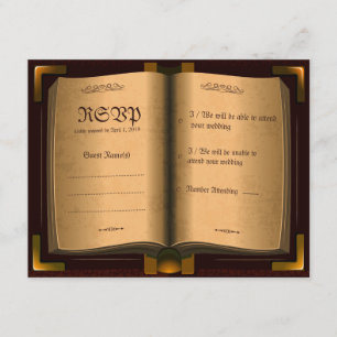 Ancient Vintage Leather Book RSVP Card