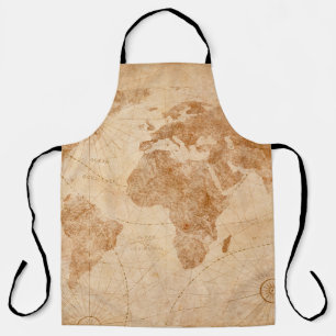 Ancient vintage world map illustrationmap, world, apron