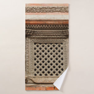 Ancient window in Nasal Chowk Courtyard of Hanuman Bath Towel
