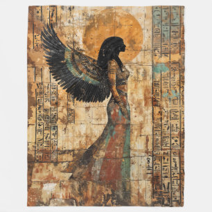 Ancient Winged Egyptian Goddess Fleece Blanket