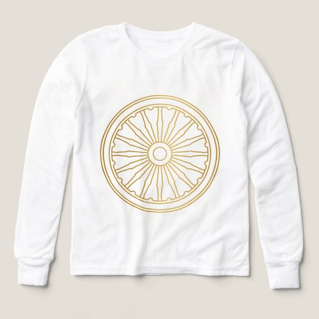 Ancient Wisdom Wheel Minimalist Graphic Tee (Design Front)
