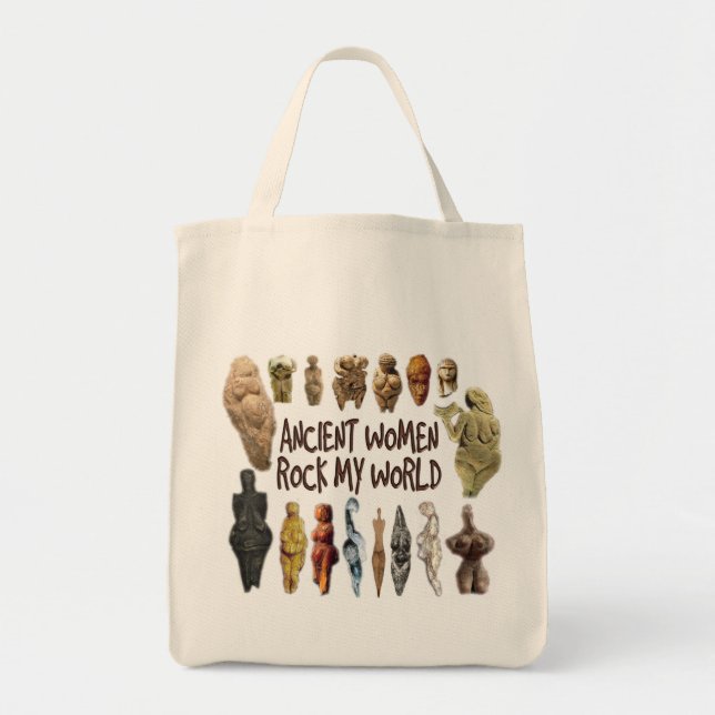Ancient Women Rock My World Grocery Tote (Front)