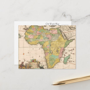 Ancient World Map of Africa Postcard