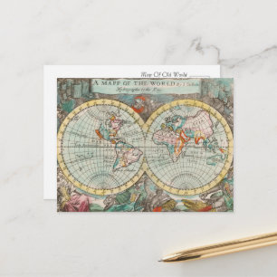 Ancient World Map Postcard