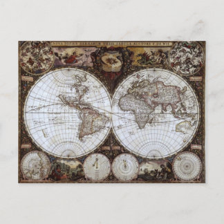 Ancient World Map Postcard