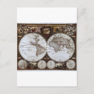 Ancient World Map Postcard