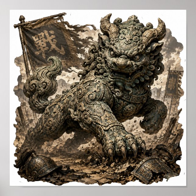 Ancient Yali Guardian Fantasy Poster (Front)